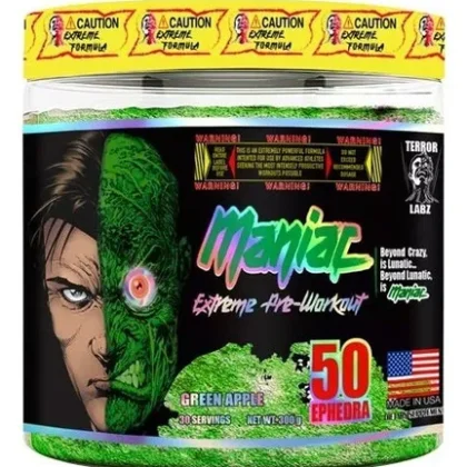Terror Labz Maniac Pre Entreno Green Apple - 300gr